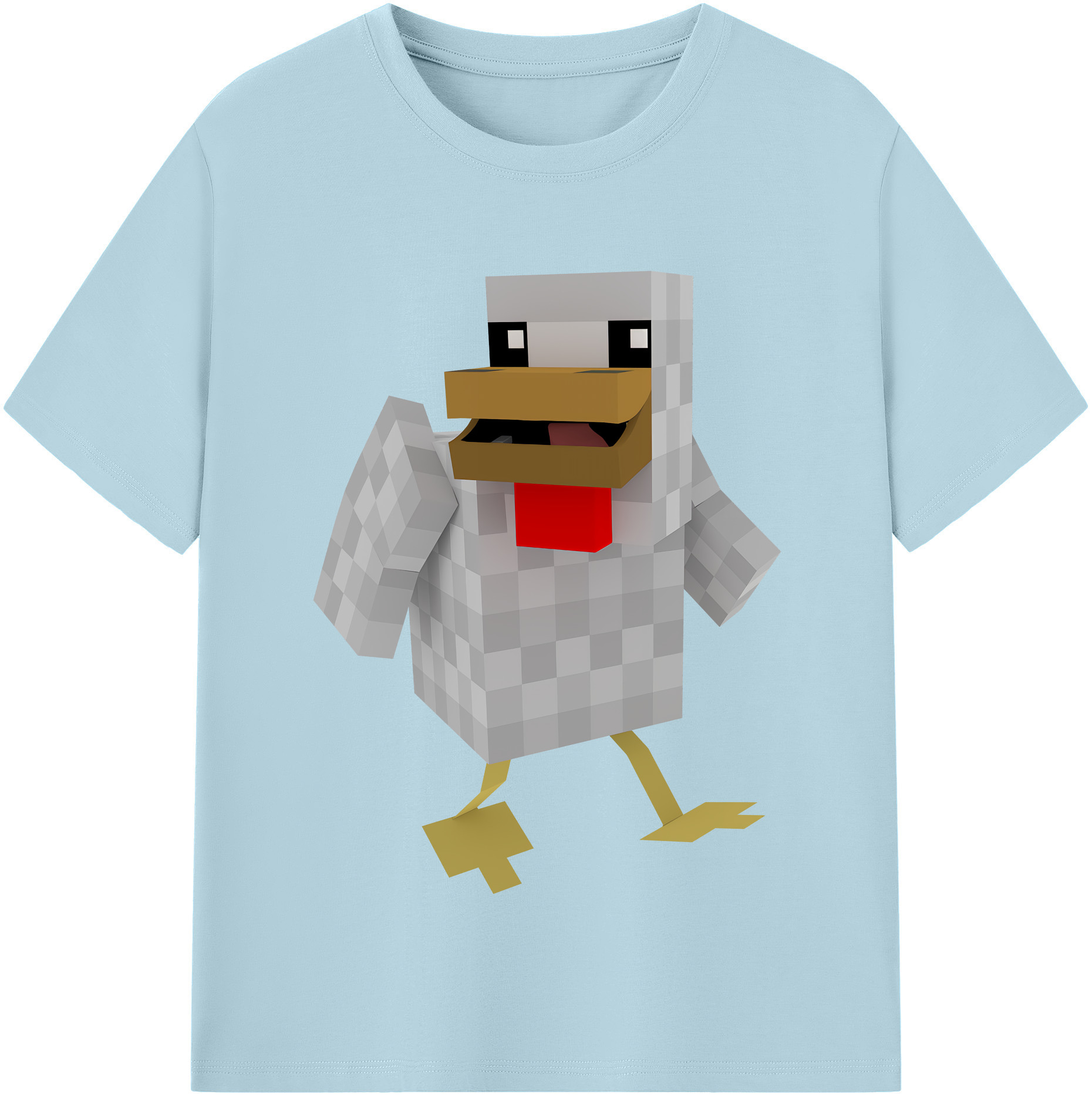 （画像用） マインクラフト ブロックの世界 Minecraft MC Block world 綿100％半袖Tシャツ（フロントプリント）